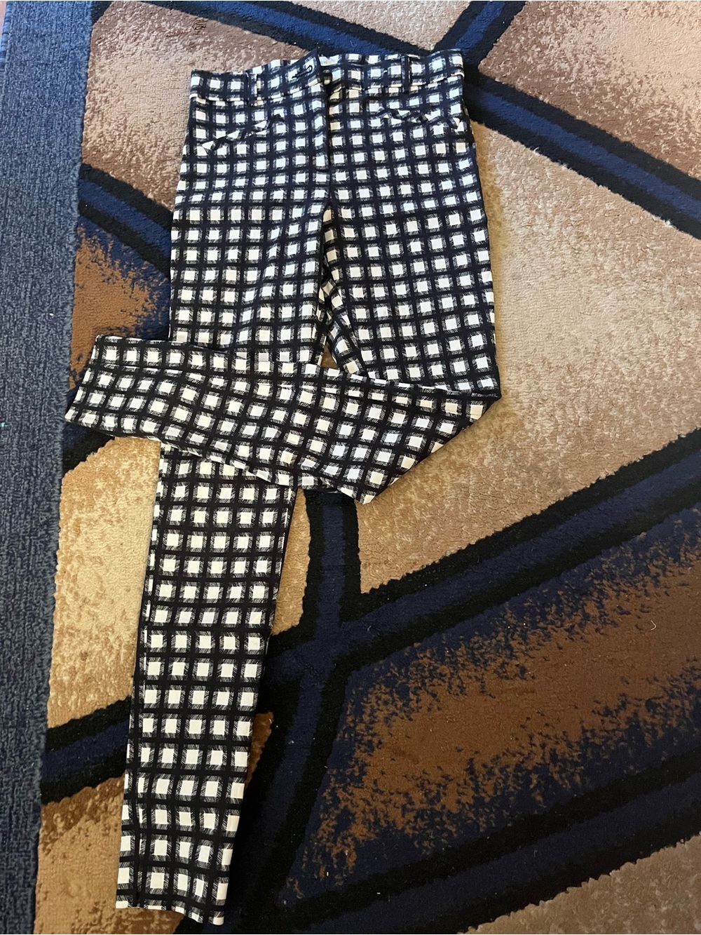 Primark Black and White Check Plaid Skinny Jeans